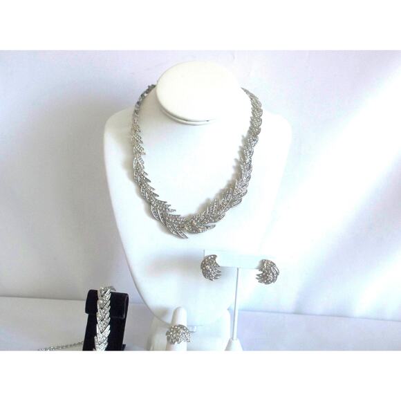 rhinestone 4pc necklace set, wedding MOB prom evening formal party necklace set - Picture 1 of 8